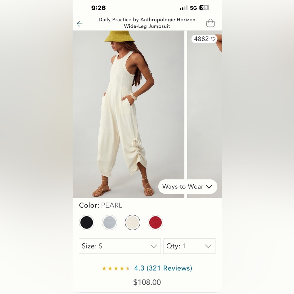 Anthropologie Pearl Wide-Leg Jumpsuit